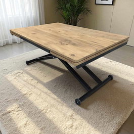 Hanah Home Mesa de Comedor Extensible Pino y Negro